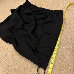 Black Cargo Shorts with Elastic Waistband